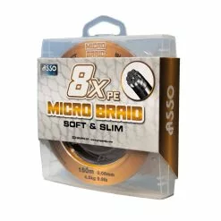 ASSO Fishing Line ASSO 8xPE Micro Braid 1x150 8x30DEN Brown