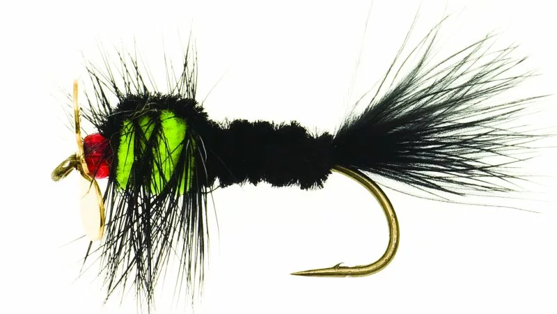 Unique Flies Montana Propeller Black/Yellow Kamasan B170 #6 3 Unique Flies Montana Propeller Black/Yellow Kamasan B170 #6